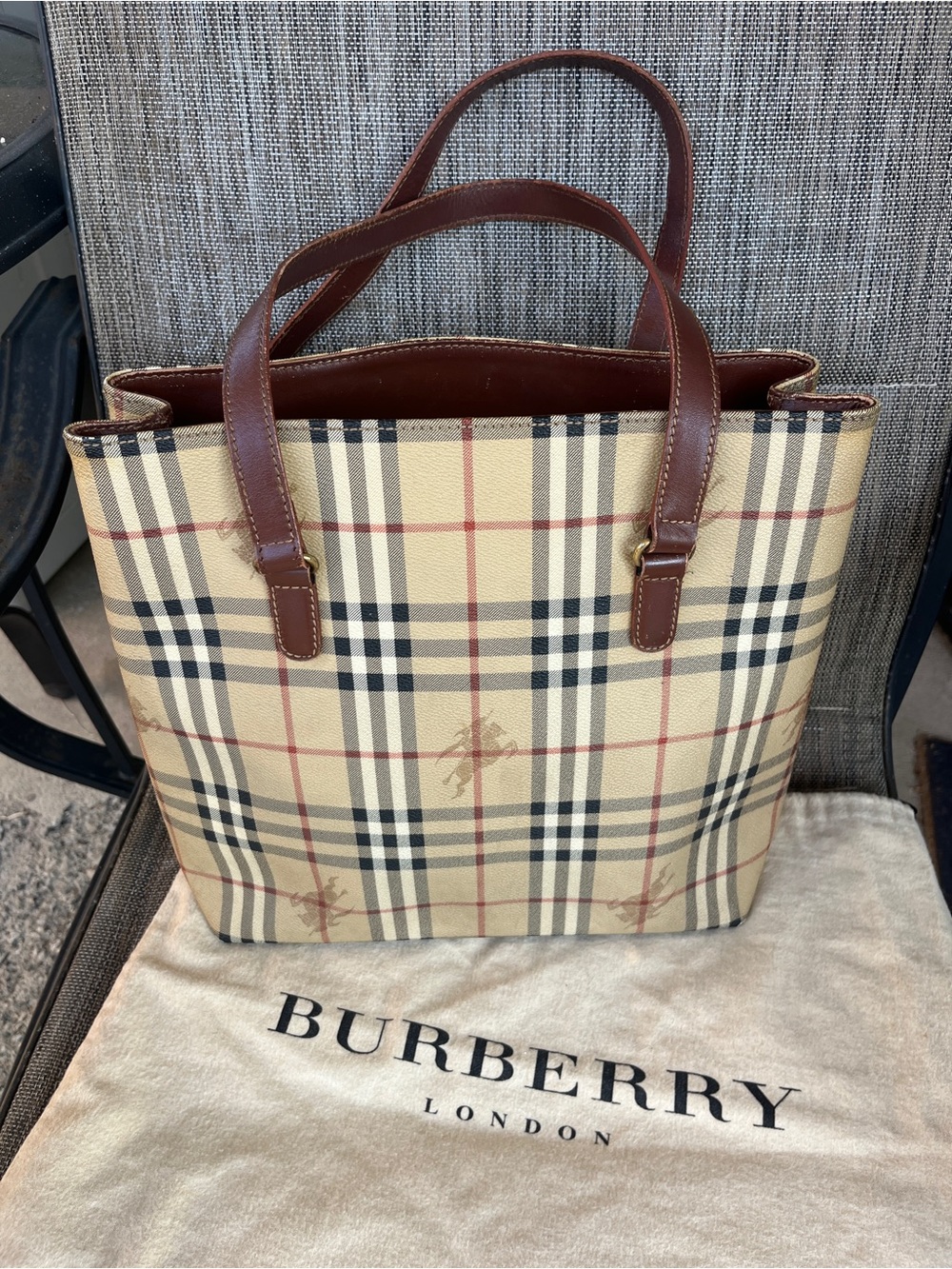 Vintage Burberry London Haymarket Check Small Tote - Picture 2 of 15
